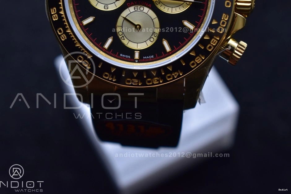 Black 1:1 Dial YG Edition Best (Weighted) 126518 V6 on Oysterflex Strap QF Daytona SH4131 0521